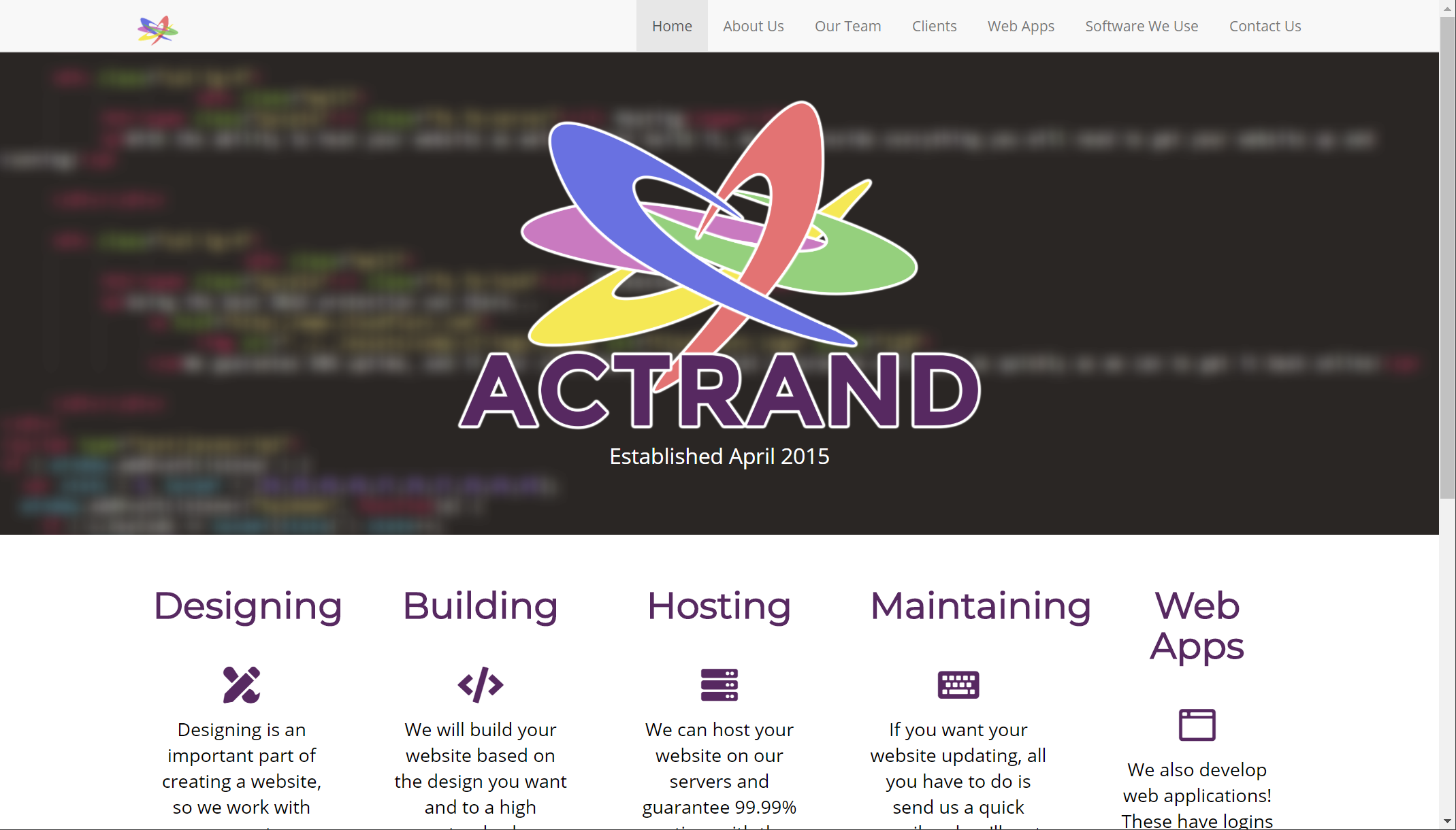 Image of Actrand Homepage